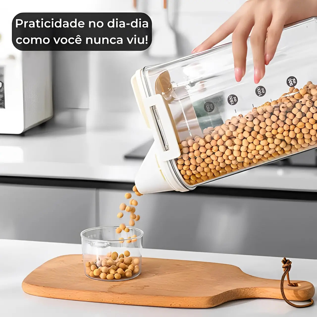 Pote Hermético, Dispenser Condimentos, Porta Mantimentos Vedado, Organizador de Cozinha, Pote Hermético com Vedação em Silicone para Mantimentos, Dispenser de Condimentos Transparente e Livre de BPA