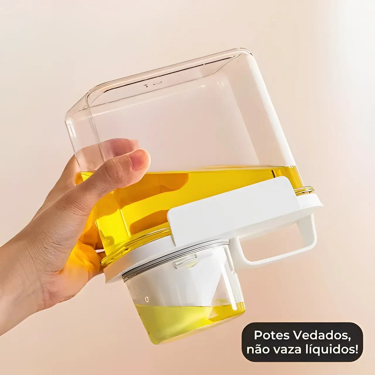 Pote Hermético, Dispenser Condimentos, Porta Mantimentos Vedado, Organizador de Cozinha, Pote Hermético com Vedação em Silicone para Mantimentos, Dispenser de Condimentos Transparente e Livre de BPA