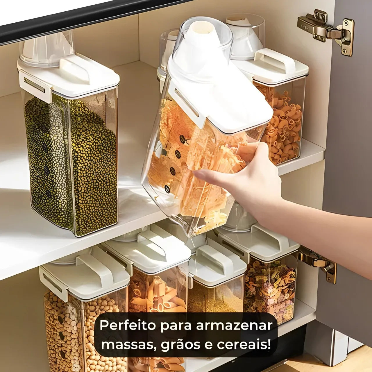 Pote Hermético, Dispenser Condimentos, Porta Mantimentos Vedado, Organizador de Cozinha, Pote Hermético com Vedação em Silicone para Mantimentos, Dispenser de Condimentos Transparente e Livre de BPA