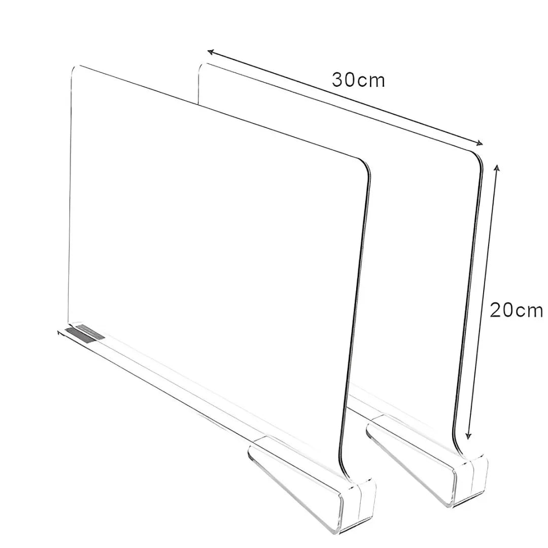 divisores acrílicos, organização de prateleiras, divisores para closet, organizador de banheiro, divisórias para armário, divisores flexíveis para prateleiras