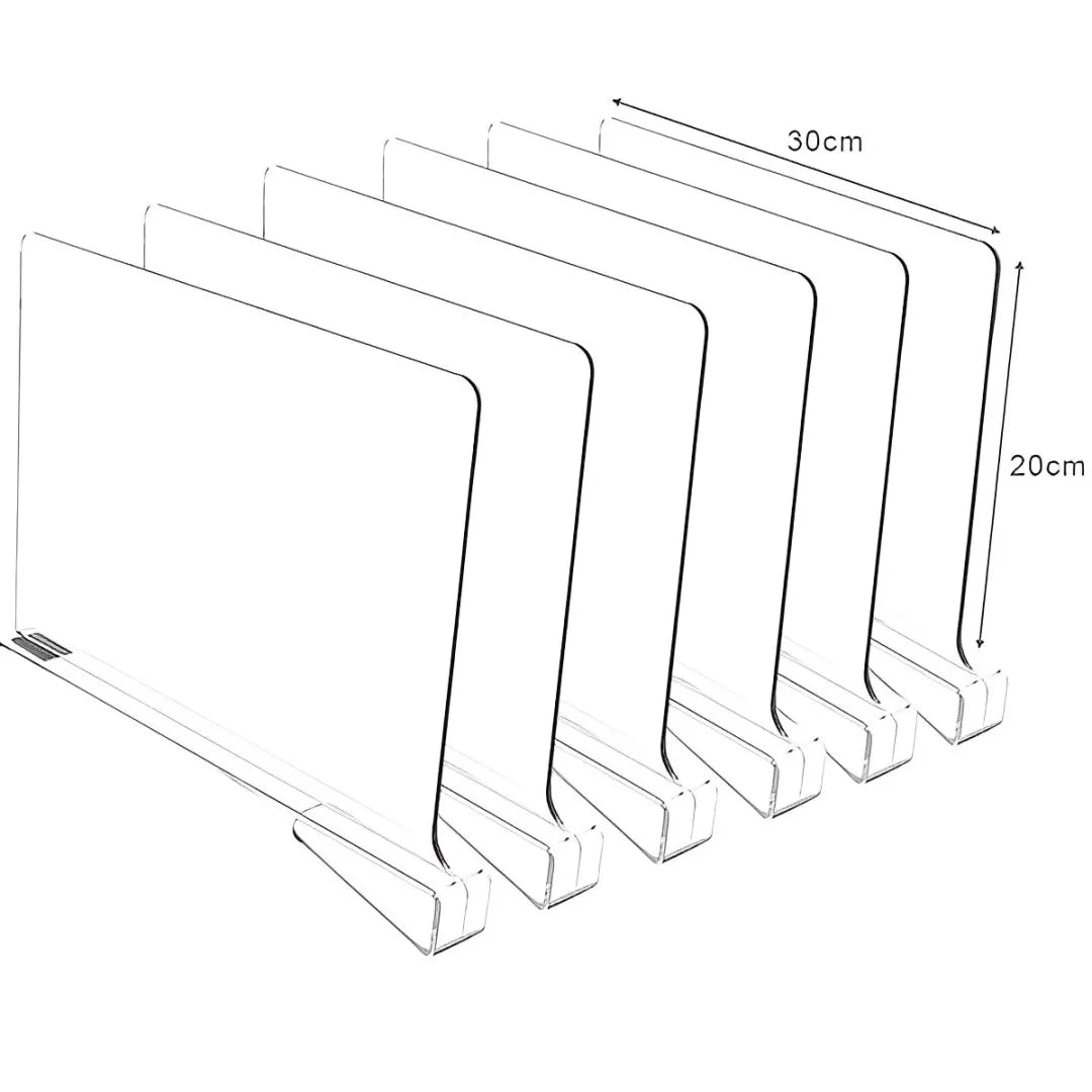 divisores acrílicos, organização de prateleiras, divisores para closet, organizador de banheiro, divisórias para armário, divisores flexíveis para prateleiras