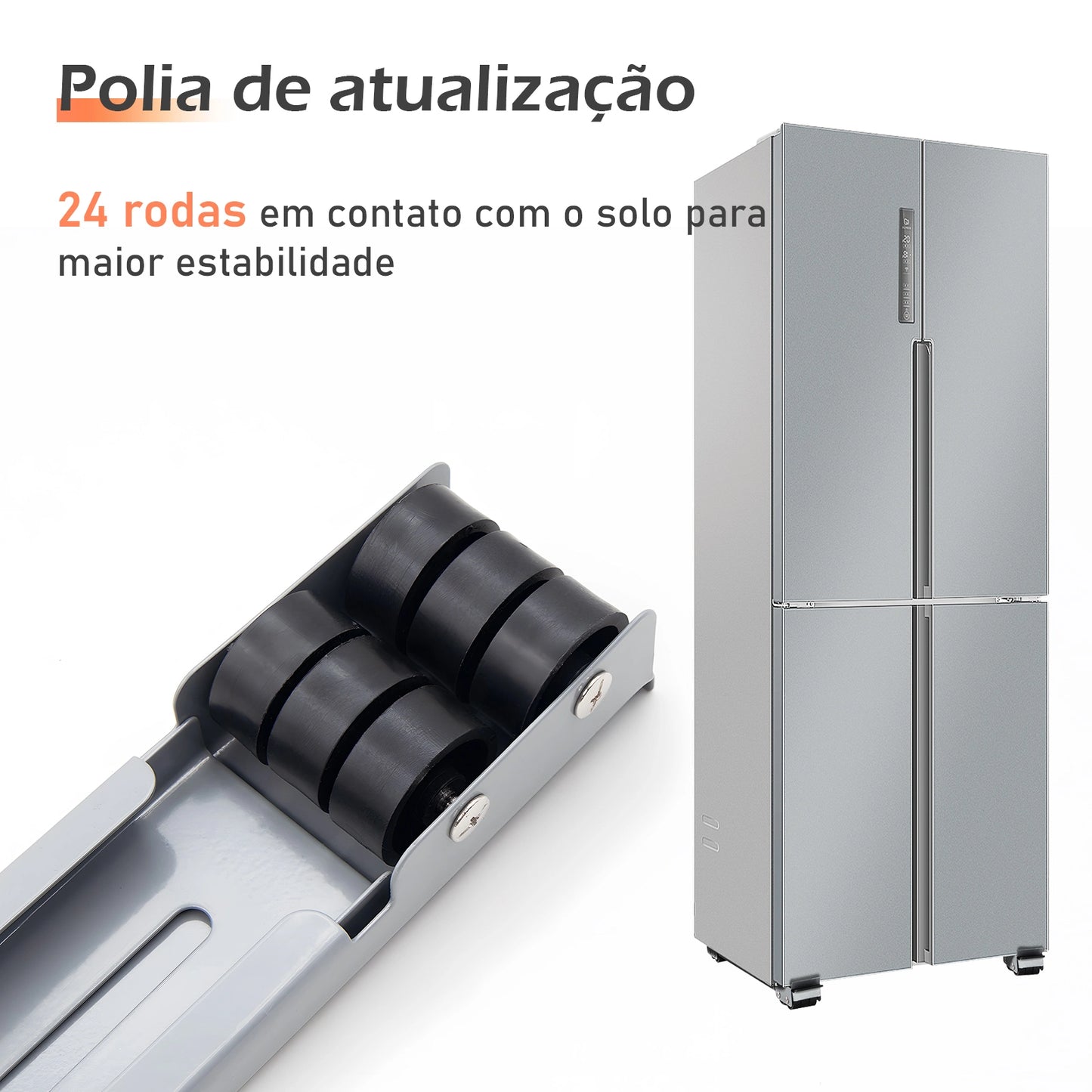 Suporte para móveis, Base ajustável, Rodinhas ajustáveis para móveis, Suporte móvel para geladeiras, Base ajustável com rodinhas para máquina de lavar, Suporte resistente para mover móveis pesados