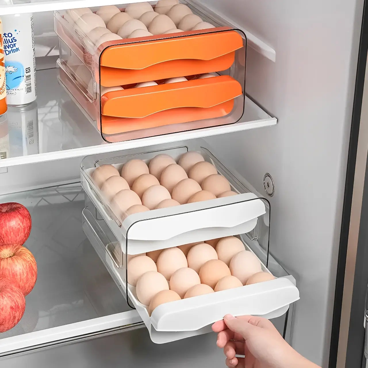 Organizador de ovos, Gaveteiro de cozinha, Gaveteiro para geladeira, Organizador de ovos compacto, Gaveteiro organizador para geladeira pequena, Organizador de ovos com ventilação