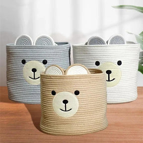 Cestinha organizadora, organizador infantil, cesta de armazenamento para quarto, organizador de brinquedos bebê, cesta de algodão eco-friendly para quarto infantil, organizador de espaço compacto para criança