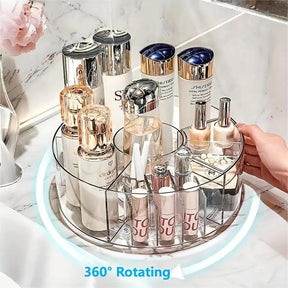 organizador de maquiagem, organizador rotatório; organizador de cosméticos 360, suporte giratório para maquiagem; organizador compacto para penteadeira e banheiro, armazenamento otimizado para produtos de beleza